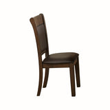 Classic Light Rustic Brown Finish Wooden Side Chairs 2pc Set Upholstered Seat Back Casual Dining B01156049