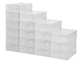 Shoe Storage Boxes 18 Pack Clear Plastic Stackable - White 71099697