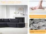 106.3-inch V-shaped modular sofa set in chenille fabric, featuring three throw pillows and W3505P383965