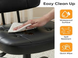 Ergonomic PU Leather Desk Chair, Armless Rolling Chair with Thickened Cushion for Small 47488096
