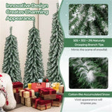 3-Piece Slim Pencil Christmas Tree Set - 216302505 Branch Tips, Simulated Snow 90263291