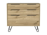 Light Dresser 35"H, Three Drawers, Superior Top, Hairpin Legs, Light Oak B097132921