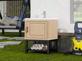 20" Small Bathroom Vanity with Sink & Hot and Cold Faucet, Freestanding Bathroom Cabinet with White W688P224410