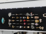 Full Mirror Wooden Wall Mounted 4-Layer Shelf 2 Drawers With Inner Mirror 8 Blue LED Light Jewelry 20257900