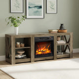 58 inch gray antique oak double-sided cross fireplace cabinet 149 * 40 * 60cm 18 inch fireplace core 51820919