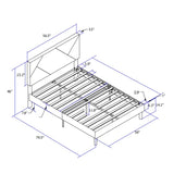 Full Size Upholstered Platform Bed Frame with Headboard, Strong Wood Slat Support, Mattress W2297P347432