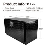 30 Inch Aluminum Stripes Plated Tool Box Pick Up Truck Bed RV Trailer Toolbox Waterproof Square 76844795