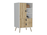 Dresser 52"H Stylish Bedroom Storage Solution with 3 Open Shelves, 2 Drawers, and 1 Door, White / B097P167453