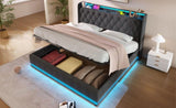 King size Upholstered, 360 surround LED function, Buttons/Apps/Remote Control, hydraulic storage N736P188808G