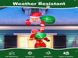 8 Foot Giant Inflatable Santa with 6 LED Lights - 3 Santa Designs 3 "Merry Christmas" Signs, Quick 52468426