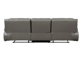 Gray Leather Reclining Sofa Luxury Comfort Upholstered Modern Living Room Furniture 1pc 3-Seater B011P609076