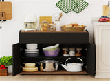 31.5" Kitchen Buffet Sideboard Cabinet with Push-to-Open Doors, Wood Storage Cabinet for Dining Room 63808067