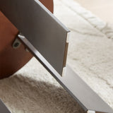 Round Coffee Table Walnut Wood Surface and Black Metel Feet W820P270431