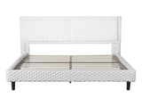 Simple Modern White Plush Soft Bed Comfortable Backrest Bedroom Bed,Queen N769P292572K