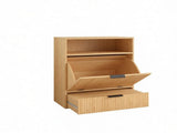 Hidden Dog Feeding Station with Tilt-Out Storage Cabinet, Elevated Pet Feeding Station with 2 Bowls 67277115