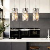 Modern Crystal Pendant Light - 3 Pack, Adjustable Hanging Ceiling Lamp with Crystal Prism Design for W1340P208477
