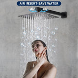 Male NPT Matte Black System, Faucet Set for Bathroom Fixtures with 12 Inch Rain T3177P277450