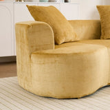 Moon shaped sofa, modern sleeper cat waist sofa with deep seat, non assembly sponge compression sofa W2012P292698