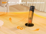 33" Tower Space Heater with 3D Flame, 1500W Portable Electric Heater with Thermostat, 60&deg 35471126