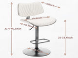 Walnut Bentwood Bar Stools Mid Century Modern Adjustable Counter Height Black Leather Upholstered W1143P278537