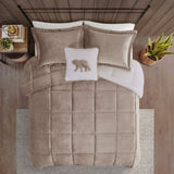 Full/Queen Plush to Sherpa Down Alternative Comforter Set B035100485