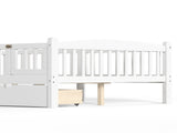 Full Platform Bed with Full-length Guardrails, Kids Platform Bed with Storage Drawers, Childlike and W1580P534503