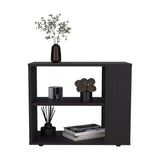 Garden 19,7" High Side Table , End Table, Sofa Table with Two Shelves Black B200P286963