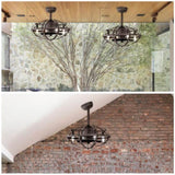 Best sells Modern Enclosed Fan Indoor with Remote Control and Bladeless Rust Red Industrial W159268333
