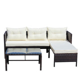 ZNTS Outdoor patio Furniture sets 3 piece Conversation set wicker Ratten Sectional Sofa With Seat W209P162639