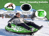 600D Waterproof Oxford Cloth Snow Sled, Reinforced Handles Removable Tow Strap for Adults Kids-Green 02887197