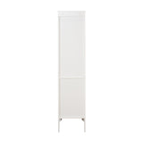 Tall Narrow Tower Freestanding Cabinet with 2 Shutter Doors 5 Tier Shelves for Bathroom, Kitchen W141260291