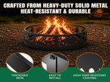 32in Fire Ring, Bear Pattern, Round, Iron 31137219