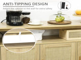 Sideboard Buffet Cabinet with Rattan Doors, Natural 47648043