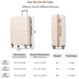 Luggage Sets 4 Piece, ABS Durable Suitcase with Travel Bag, Carry On Luggage Suitcase Set with 360&deg N726P218511R