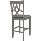 ZNTS TOPMAX Farmhouse 2 Piece Padded Round Counter Height Kitchen Dining Chairs with Cross Back for Small WF280567AAE