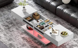 U-Can 41.3''-76.7'' Extendable Coffee Table, Efficient Central Coffee Table with Multiple Storage N724P290061K
