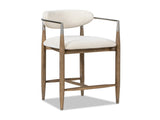 Artemis 26" Mixed Material Upholstered Counter Stool, Warm White Chenille B2719P280172