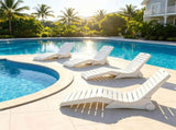 HDPE In-Pool Lounge Chair with Rear Rolling Wheels, 450 LBS Capacity S-Curve Ergonomic Pool Chaise 38992760
