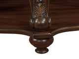 42'' oval wood coffee table for Living Room, 2-Tier Solid Wood Cocktail Table with Open Storage W1202P164013