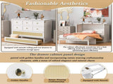 Full Size Murphy Bed with Large Drawers,White N708P336203K
