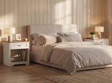 White Wood Nightstand with Charging Station, USB Charger, Drawer, Open Shelf 49022778