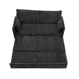 59.5" Ergonomic Sofa Bed with Storage & Charging - Supportive Chenille Convertible Sleeper, 800lb W2606P301327