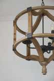 3 - Light Wood Drum Chandelier, Hanging Light Fixture with Adjustable Chain for Kitchen Dining Room W2078137925