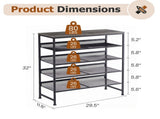 5-Tier Shoe Rack with Wooden Top, Metal Storage Shelf for 16-20 Pairs, Rust-Resistant Entryway Shoe 96387824