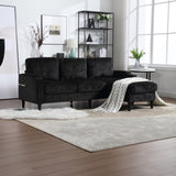 UNITED WE WIN Sofa for three, solid wood frame, Chenille fabric, side pocket, with two cup holders, W1568142742