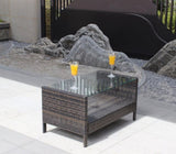 Outdoor patio Furniture Coffee Table with clear tempered glass W20967099