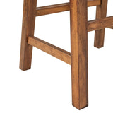 TOPMAX Farmhouse Rustic 2-piece Counter Height Wood Kitchen Dining Stools for Small Places, Walnut WF285473AAD