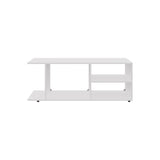 Entertainment Center 17.8" H, with 4 Shelves and 4 Legs, White B097P250863