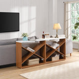 70.87 inch Farmhouse Console Table, X Shape Detachable ExtraLong Table with Storage for Entryway, W2317P233342