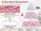 7ft Flocked Christmas Tree - 1264 Branch Tips, Fireproof PVC, 3-Section Assembly, 20" 05926505